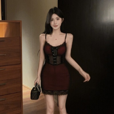 26010056 실사 레이스 나시원피스