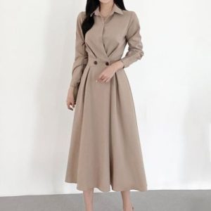 26010085 카라넥 투버튼 셔츠원피스