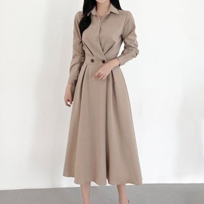 26010085 카라넥 투버튼 셔츠원피스