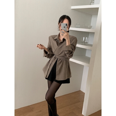 26010150 카라넥 리본 블라우스