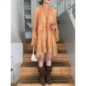26010185 하프넥 캉캉원피스