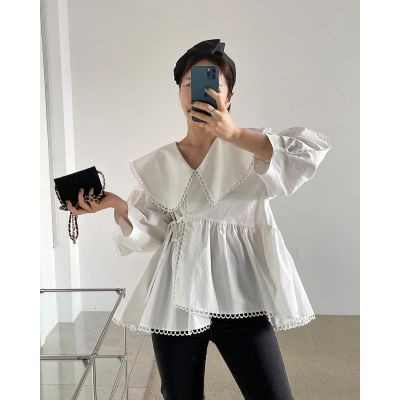 26010255 빅카라 언발 블라우스