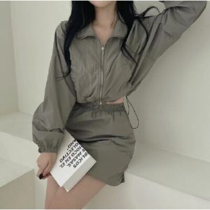 26020016 야상점퍼 스커트 투피스