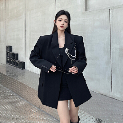 26030007 실사 카라넥 루즈자켓