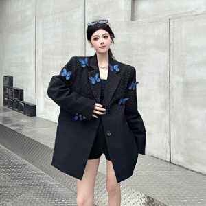 26030037 실사 큐빅 나비 루즈자켓