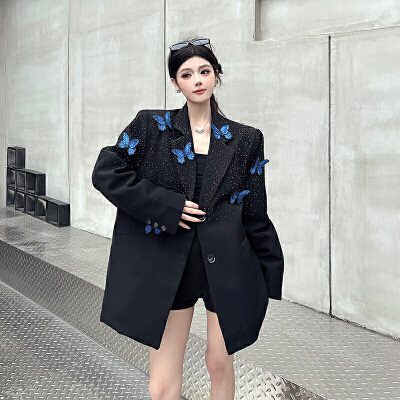 26030037 실사 큐빅 나비 루즈자켓