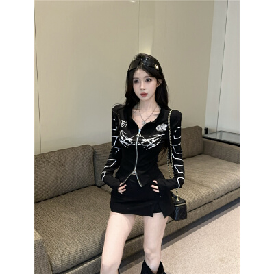 26030062 라운드 프린트 집업