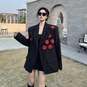 26030067 실사 빅사이즈 플라워 자켓