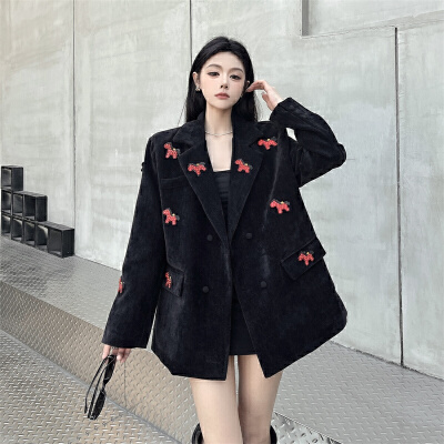 26030084 [실사] 큐빅 포인트 셔닐 블레이저