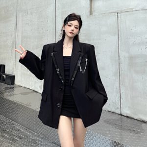 26030099 [실사] 오버핏 레이어드 숄더패드 블레이저