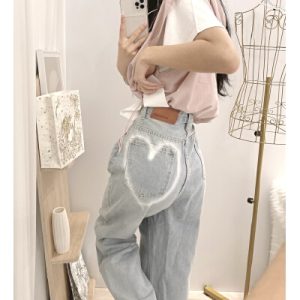 26030135 빈티지 워싱 컷팅 와이드 데님 팬츠
