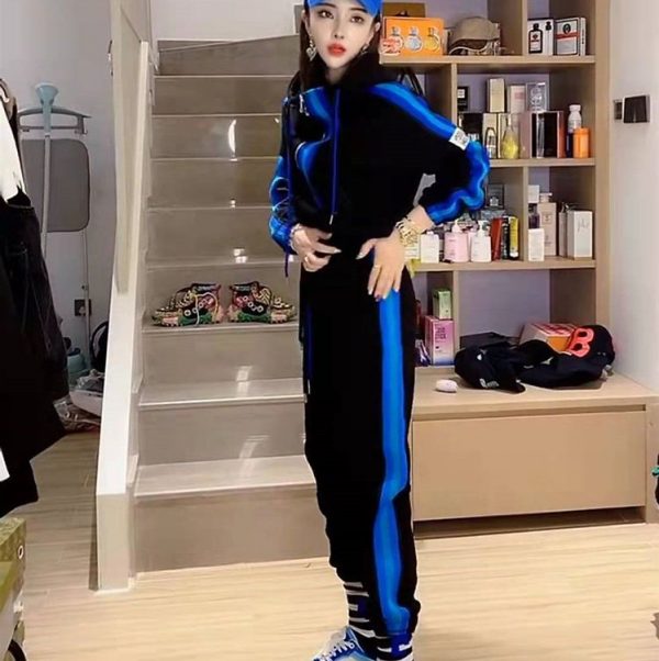 26030332 봄가을 빅사이즈 사선배색 트레이닝투피스