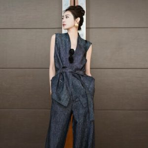 26030353 린넨 코튼 베스트 와이드 팬츠 세트 (내추럴 하이엔드 셋업)