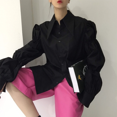 26040053 핀턱 주름 슬림핏 로맨틱 카라 셔츠