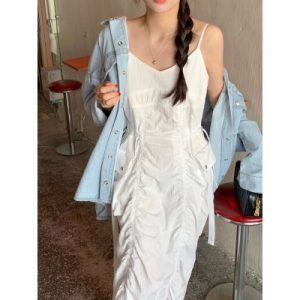 26040085 셔링 포켓 슬리브리스 원피스