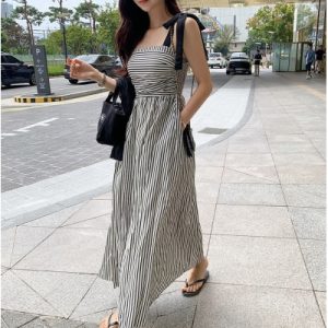 26050014 리본 스트라이프 원피스