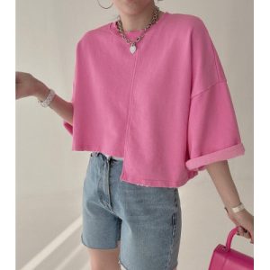 26050121 언발 컷팅 루즈핏 맨투맨 티셔츠