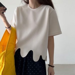 26050125 웨이브 패턴 반팔 티셔츠