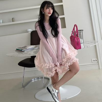 26050136 플라워 레이스 나시 루즈핏 원피스