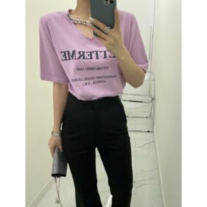 26060113 [여리핏] 빈티지 체인 나염  티셔츠 데이트룩