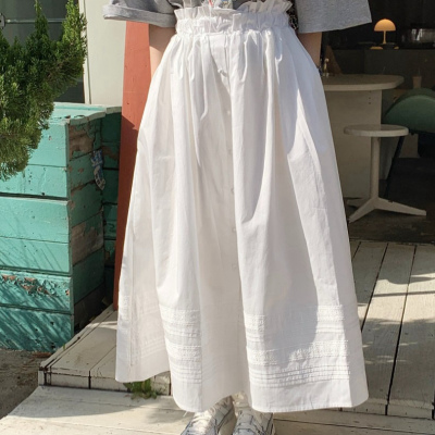 26060152 [여리핏/믹스매치] 프릴 셔링 롱 스커트 결혼식하객룩