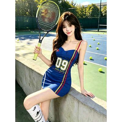 26060192 [하이틴] 스포티 배색 슬림 미니 원피스 페스티벌룩 핫걸