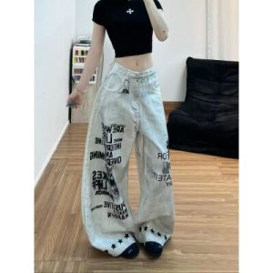 26070010 [힙스타일] 언발란스 와이드 데님 팬츠