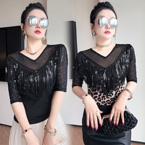 26070046 [파티룩] 글리터 스팽글 슬림 탑
