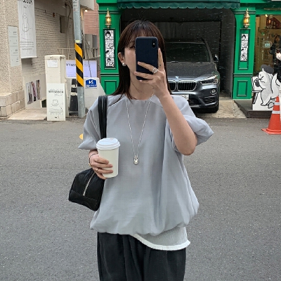 26070107 [컴포트] 베이직 라운드 썸머 벌룬 티셔츠