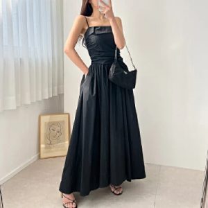 26070183 [클래식] A라인 끈나시 롱 원피스
