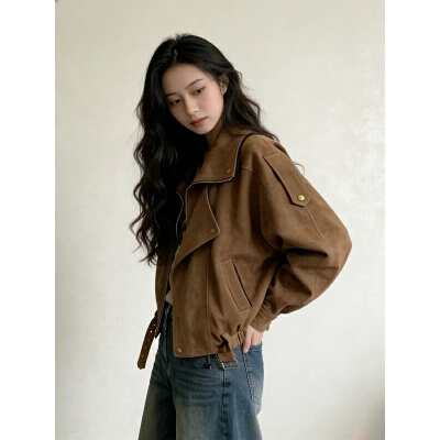 26070195 [클래식] 카라넥 스웨이드 자켓