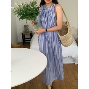 26070201 [청량] 썸머 스트라이프 롱 원피스