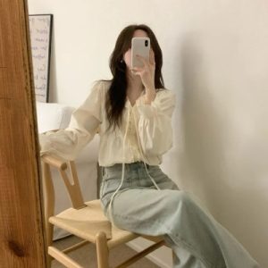 26070202 [데일리] 베이직 프릴 셔츠 블라우스