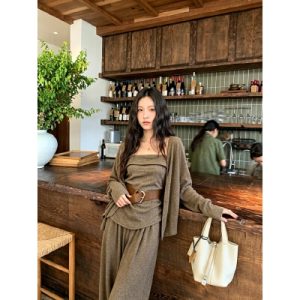 26080054 26080054 미니멀 나시 가디건 벨트 팬츠 세트