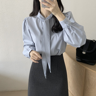 26080069 타이넥 디테일 프렌치 시크 블라우스