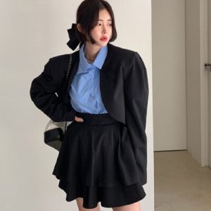 26080072 26080072 언발란스 커브드 크롭 자켓