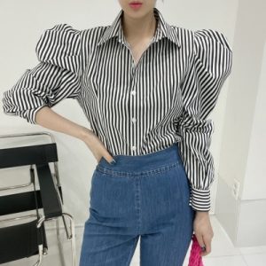 26080076 퍼프 슬리브 페미닌 프렌치 블라우스