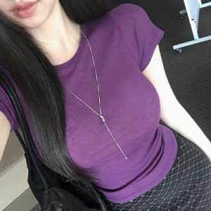 26080116 라운드 반팔 슬림티셔츠
