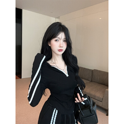 26080126 유니크 집업 후드 크롭 긴팔티