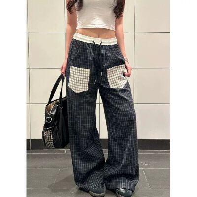26080198 유니섹스 체크 패치 포켓 루즈핏 와이드 팬츠