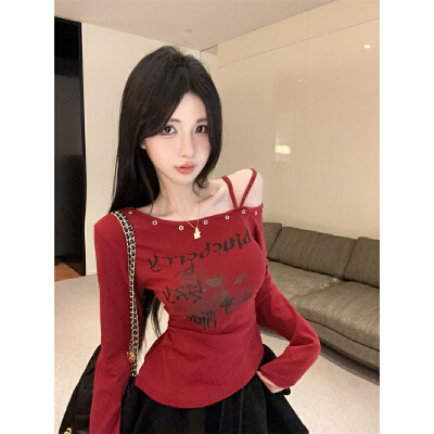 26080252 레터링 그래픽 베이직 긴팔 티셔츠