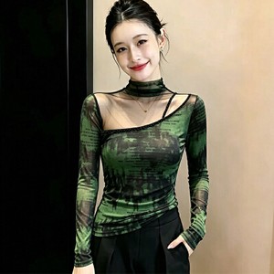 26080337 시어  컷아웃 스톤 슬림 긴팔 티셔츠