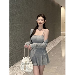 26090053 청순글래머 패드 나시 가디건 플레어 스커트 스리피스 셋업