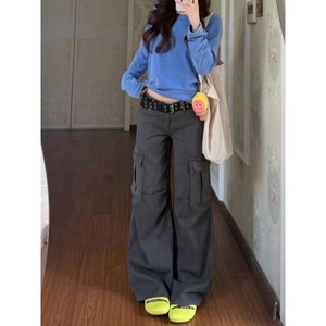 26090104 빈티지 워싱 카고 로우웨스트 데님 팬츠