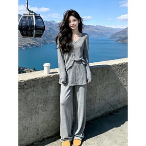 26090128 여리여리 롱가디건 스커트팬츠 투피스 세트