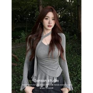 26090156 브이 언발프릴 타이 티셔츠