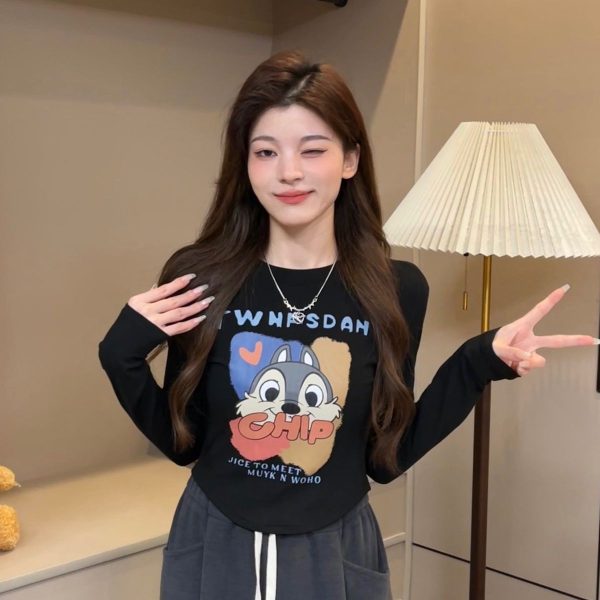 26090205 라운드 카툰 일러스트 기모티셔츠