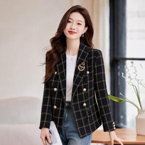 26090211 카라넥 체크 정장자켓