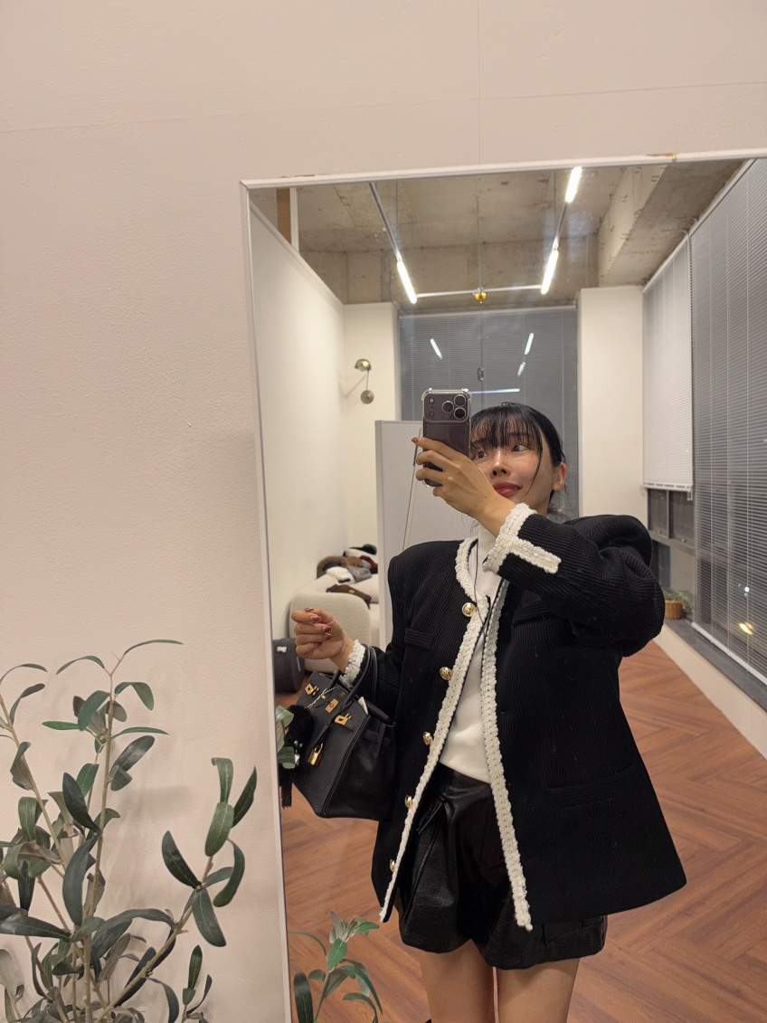 빅 플랩 카고 레더 A라인 숏팬츠