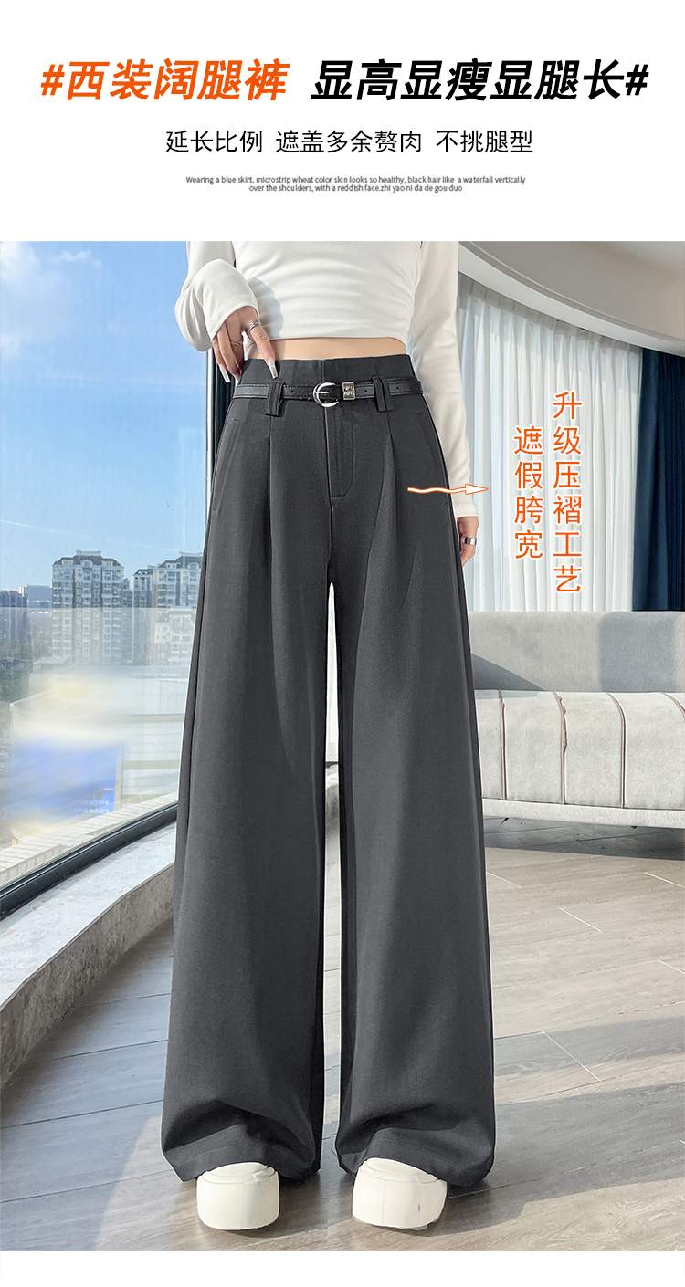 하이웨스트 투핀턱 롱 와이드 슬랙스